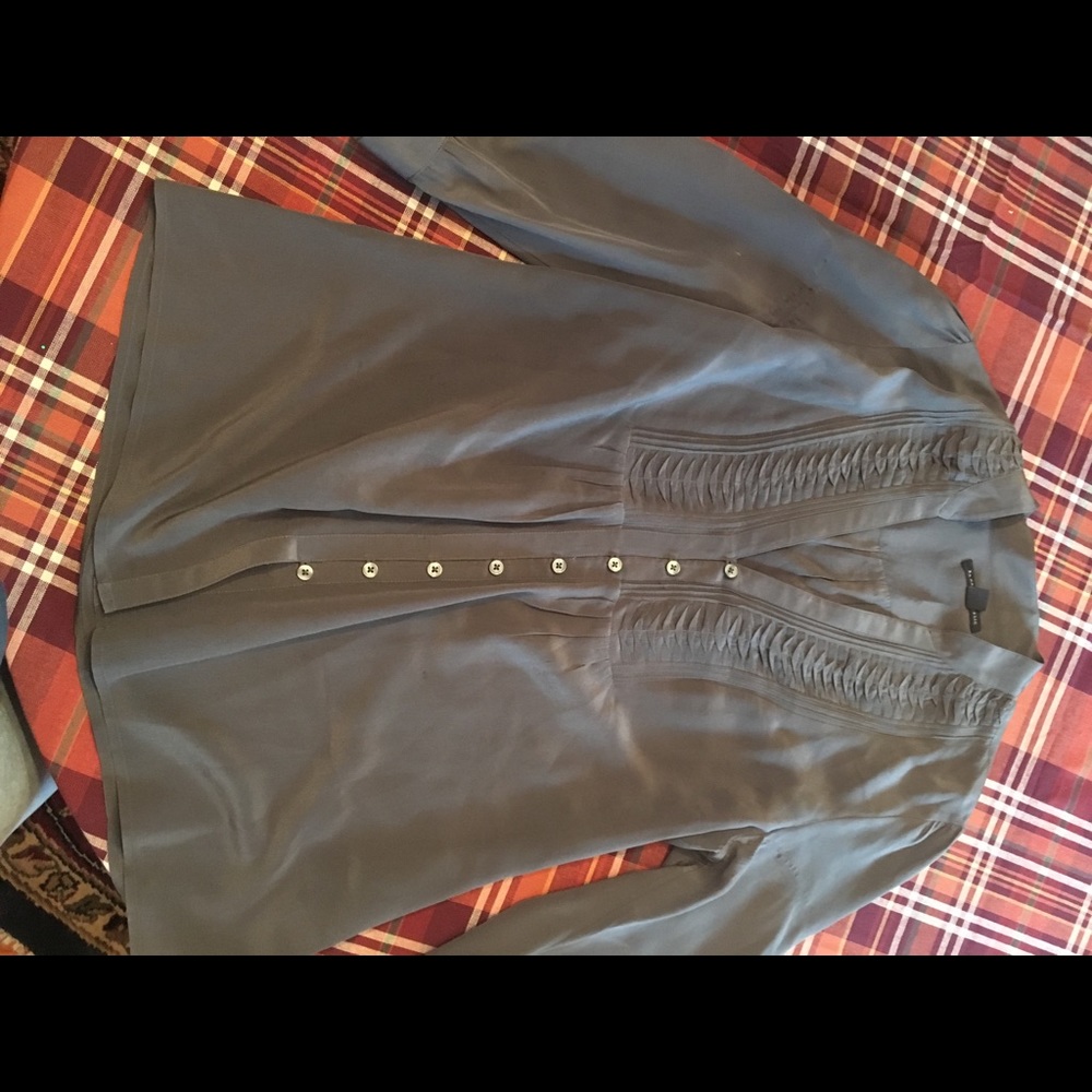 Banana Republic Dark Grey Silk Blouse